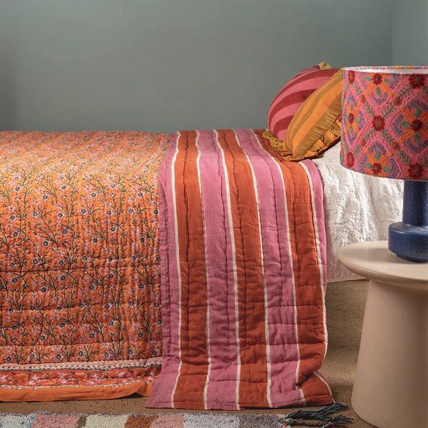 Florence Hand Block Print Cotton Quilt