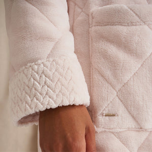 Quilted Velour Robe In Powder Puff