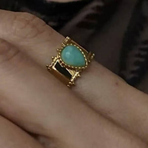 Amazonite Teardrop Ring