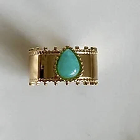 Amazonite Teardrop Ring