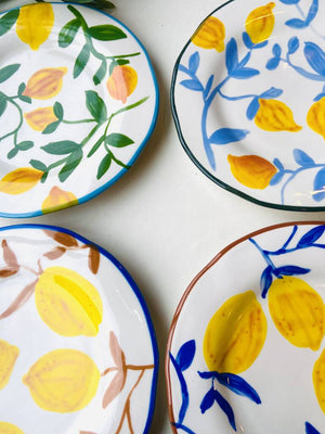 Hand Painted Lemon Plates