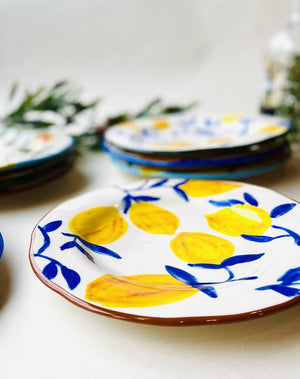 Hand Painted Lemon Plates