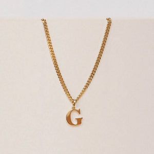 Personalised Gold Letter Necklace On Cuban Link Chain