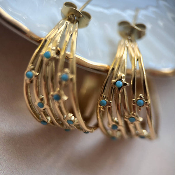 Turquoise Star Hoops