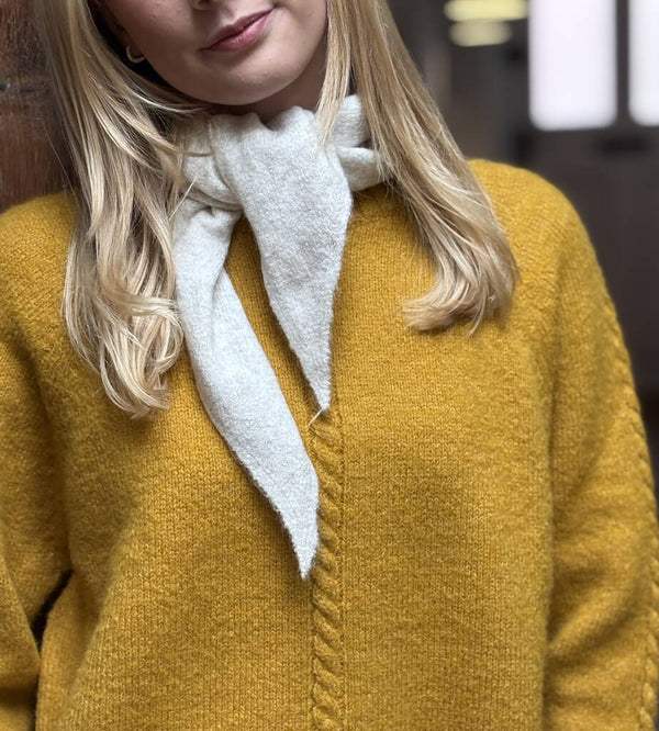 Wool Mix Triangle Scarf In Oatmeal