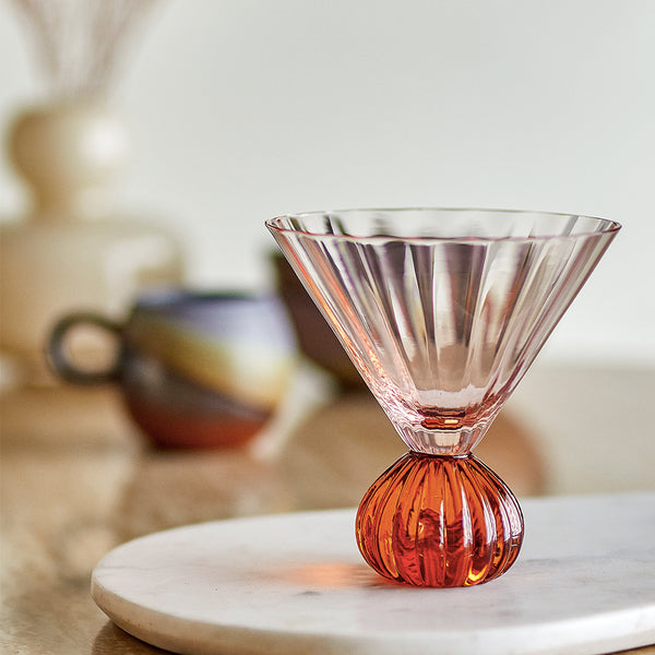 Rose Reeded Glasses