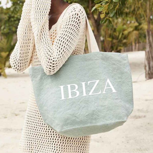 Personalised Soft Washed Jute Beach Bag