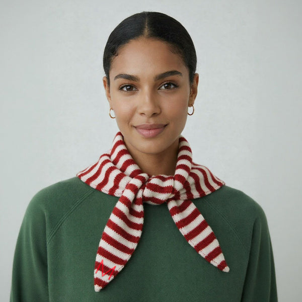 Personalised Berry And Soft Pink Stripe Triangle Scarf