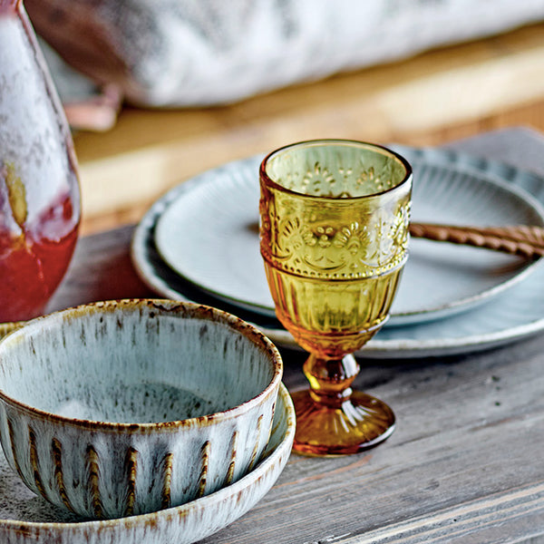 Amber Embossed Wine Glass