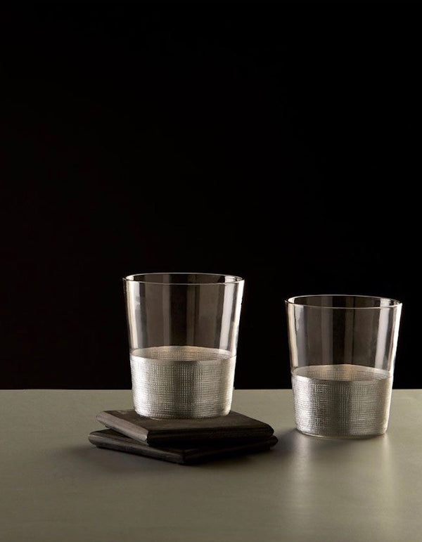 Etched Silver Bottomed Tumbler
