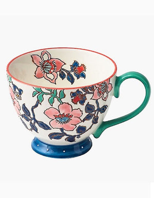 Time For Tea Floral Green Mug
