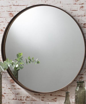 Bronzed Extra large Circular Mirror