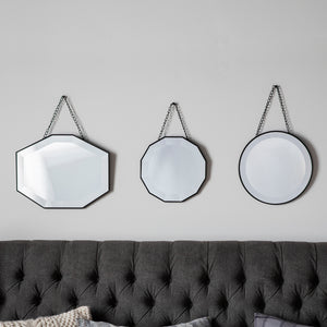 Set Of Three Bevelled Chained Mirrors -