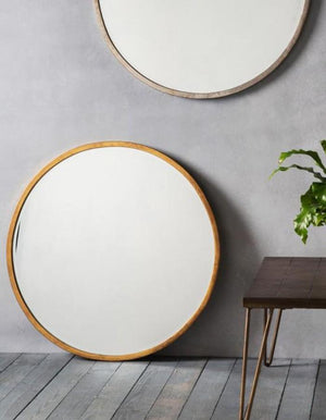 Higgins Antique Gold Round Mirror