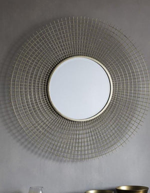 Gold Webbed Sunburst Mirror