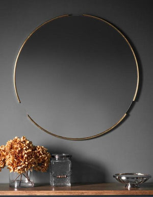 Gold Tubular Circular Mirror