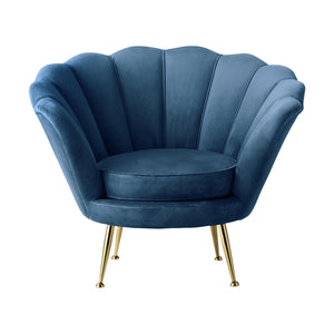 Blue Velvet Oyster Chair