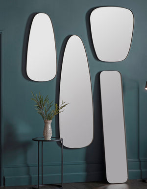 Bursa Curved Pewter Framed Long Mirror