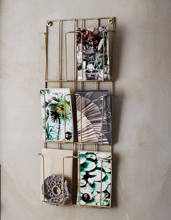 6 Tier Gold Wall Card Rack