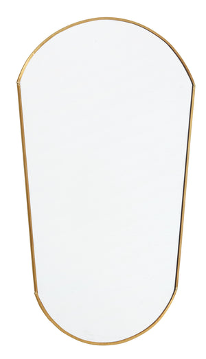 Oval Metal and Glass Wall Mirror