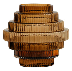 Amber Ribbed Vase available in two sizes