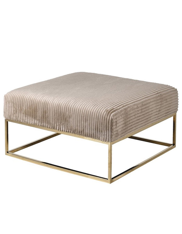Taupe Nomad Ribbed Ottoman