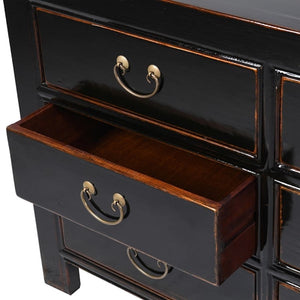 Blackened 9 Drawer Sideboard with gold handles