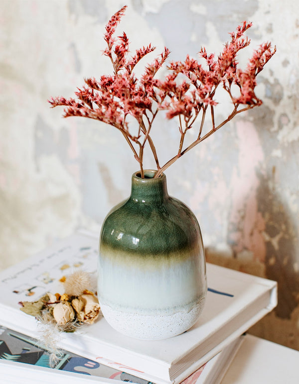 Green and White Ombre Mini Vase