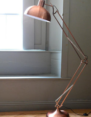 Copper or Coloured Angled Floor Lamp