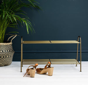 Danish, Burnished Gold Shoe Rack