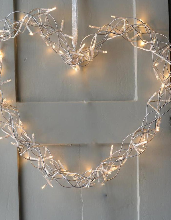 Fairy Light Heart Wreath