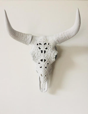 Filigree Faux Skull with Horns