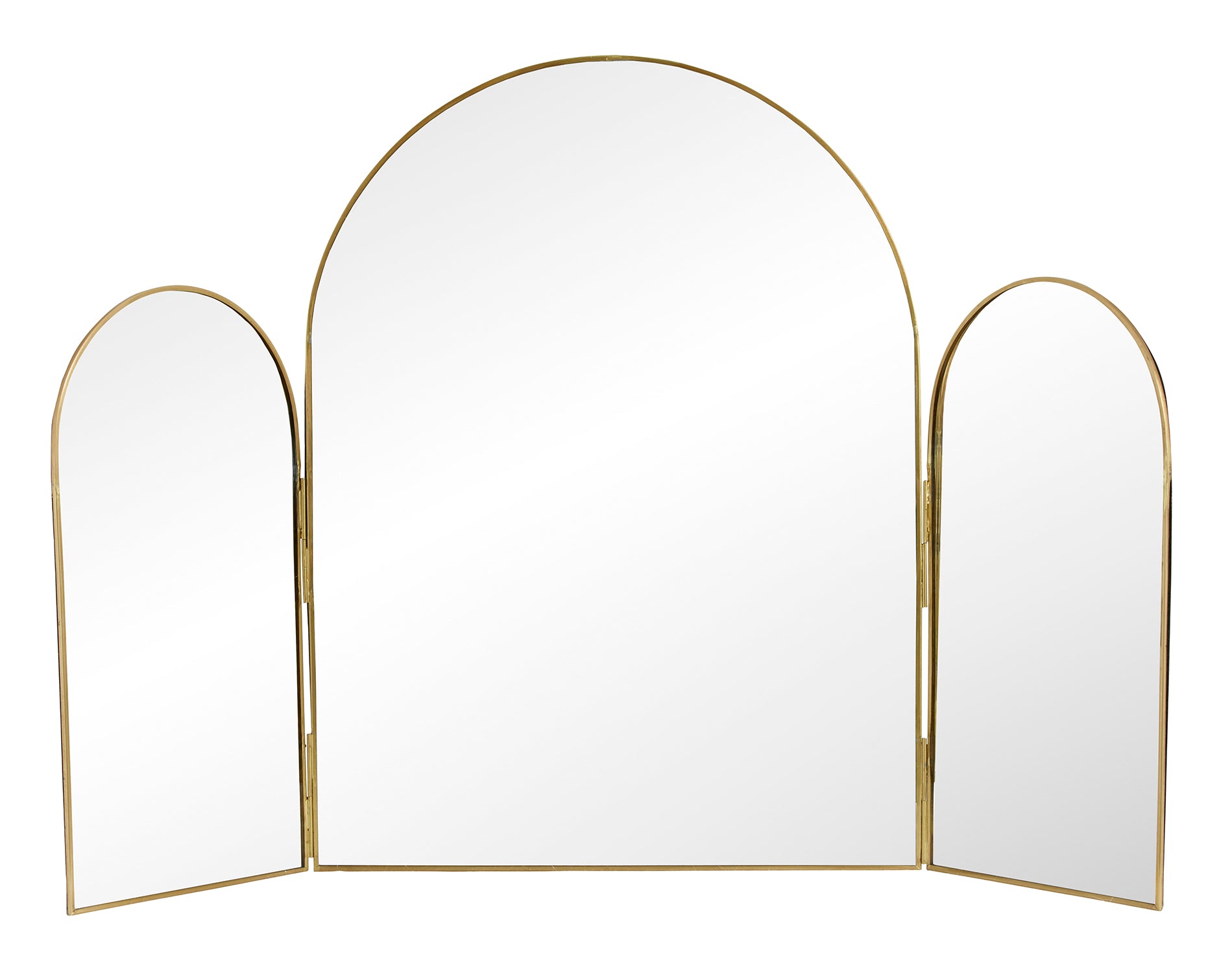 Free Standing Table Top Mirror With A Gold Edge - The Forest & Co. Free Standing Table Top Mirror With A Gold Edge - The Forest & Co.