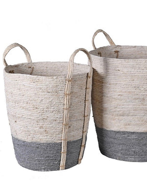 Grey & White Seagrass Baskets