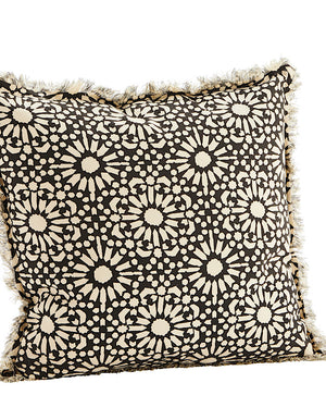 Cotton Monochrome Cushions with Fringe