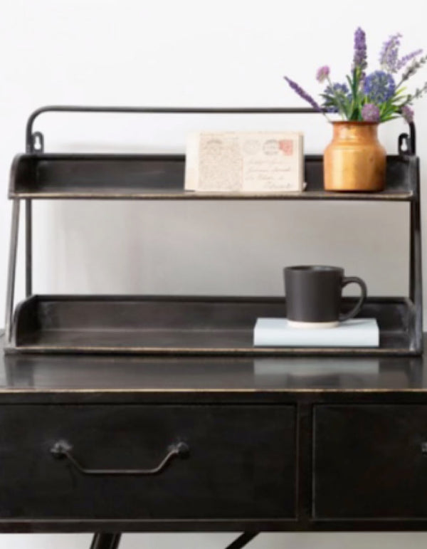 Shelf Desk Tidy Antique Black/Brass