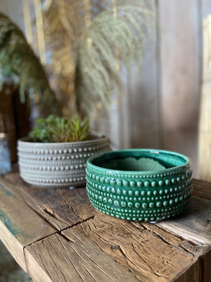 Green or Beige Textured Bowl