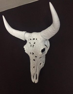 Filigree Faux Skull with Horns