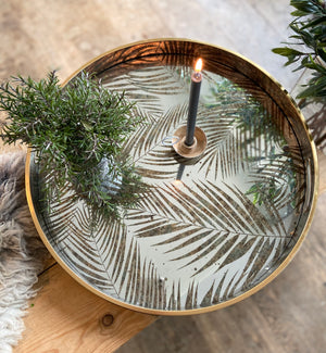 Silver and Gold Fern Round Tray Pre order mid April