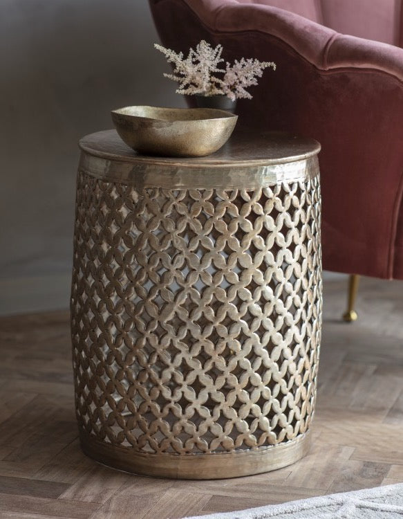 Metal Weaved Mini Side Table.