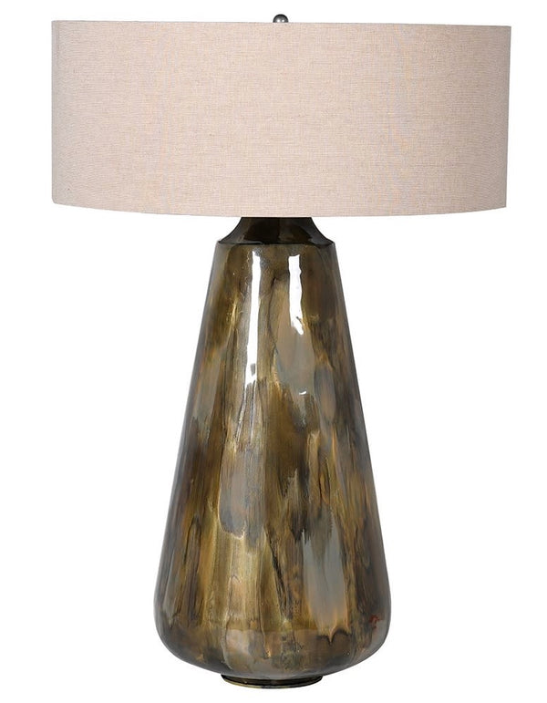 Brown Ombre Lamp with Cotton Shade
