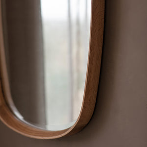 Oak Or Walnut Oval Mirror