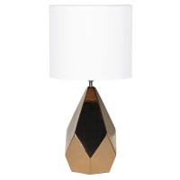 Gold Faceted Table Lamp With A Large Shade