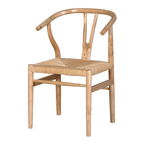 Antique Oak Wishbone Open Back Chair
