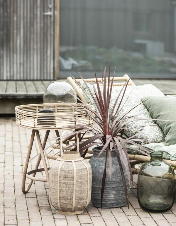 Rattan Circular Small Side Table.