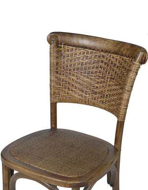 Rattan Weave High Back Dining Chair