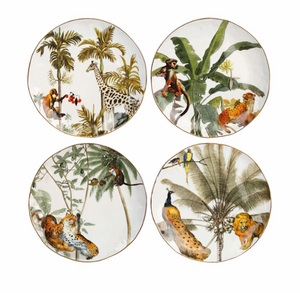 Set of Four Jungle Plates