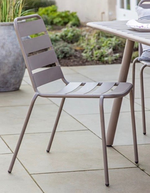 Set of Two Warm Grey Garden Chairs