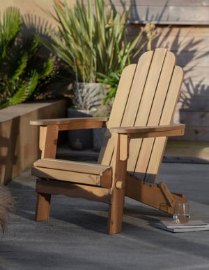 Natural High Back Foldable Garden Lounge Chair