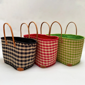 Colourful Chequered Shopping Baskets